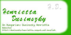 henrietta dusinszky business card